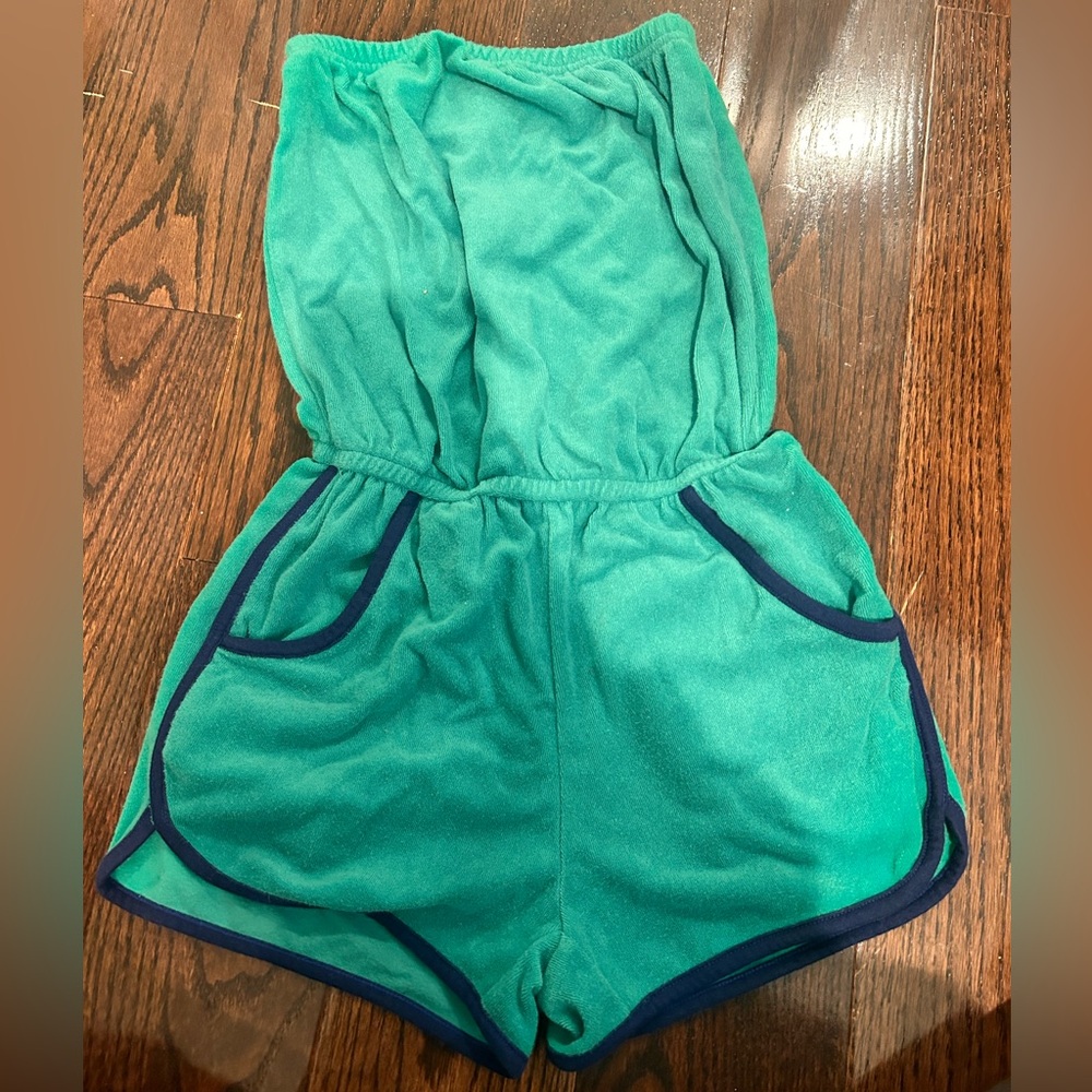 Flirtitude Green Swim Coverup with Blue Trim